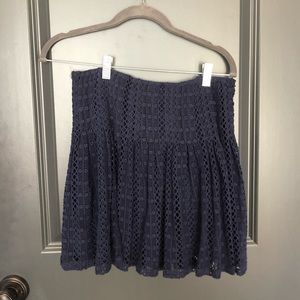 Dark Navy Eyelet Skirt
